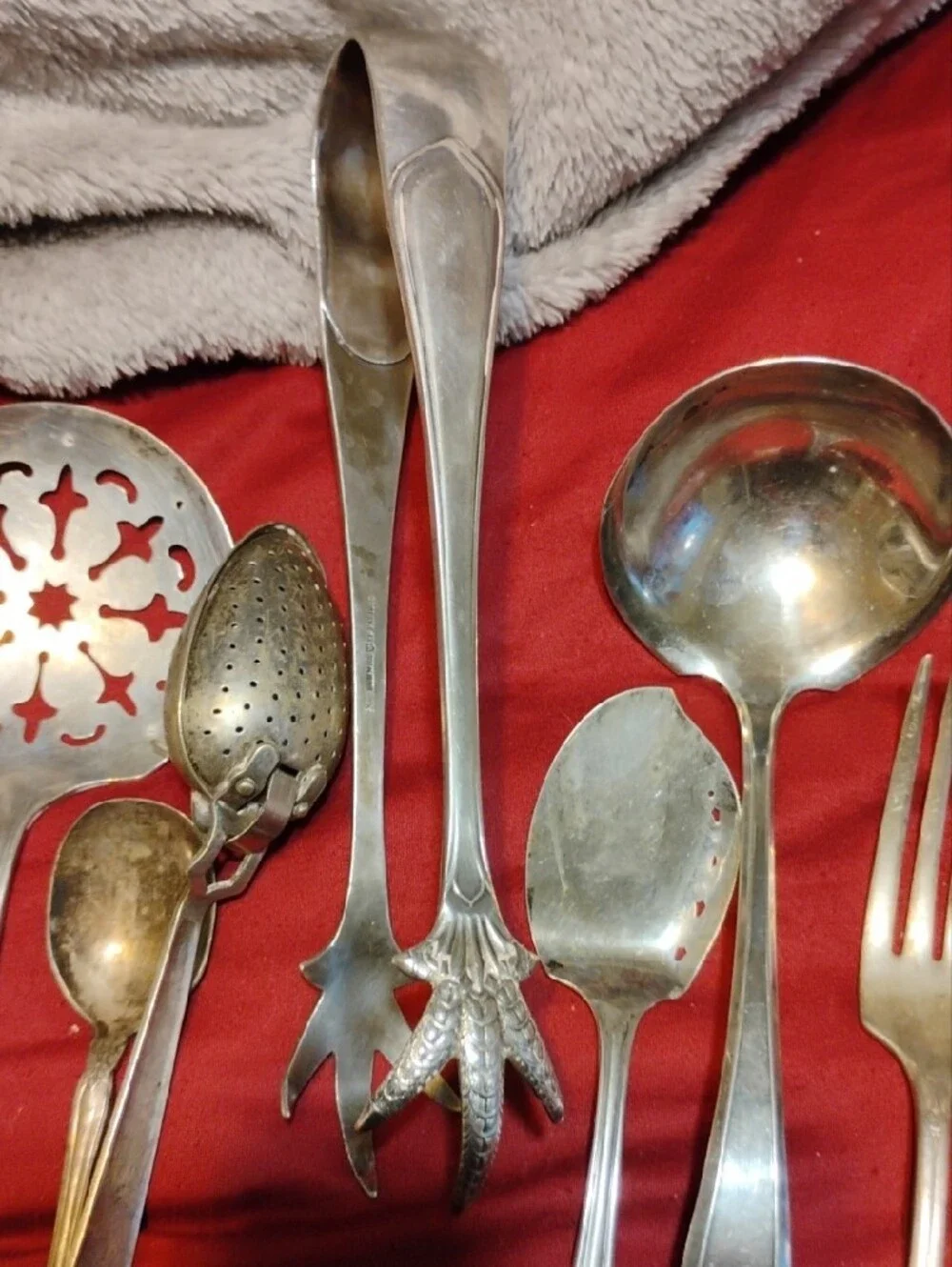 Antique/Vintage Silver-Plated Serving Utensil Set - Classic Silver